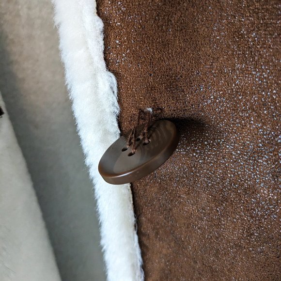 RUFF HEWN Faux Suede Sherpa Lined Car Coat Sz M - Picture 7 of 8